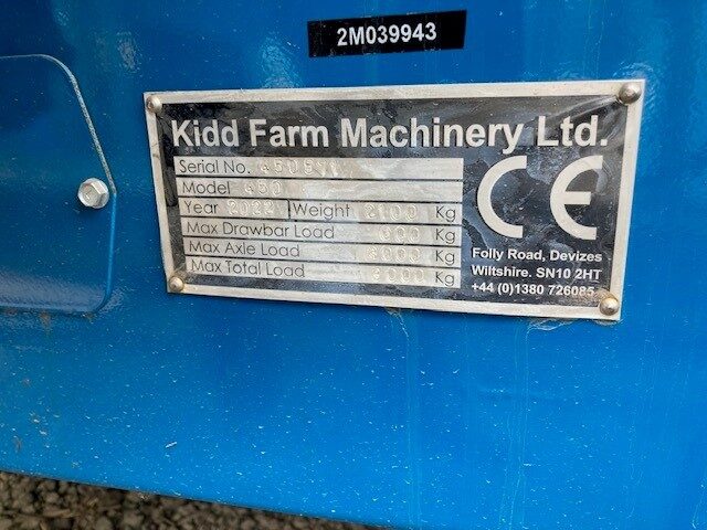 2M039943 New 2022 Kidd 450 Bale Shredder