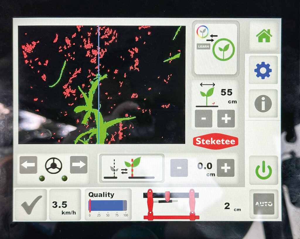 screenshot of a system using AI for weed control