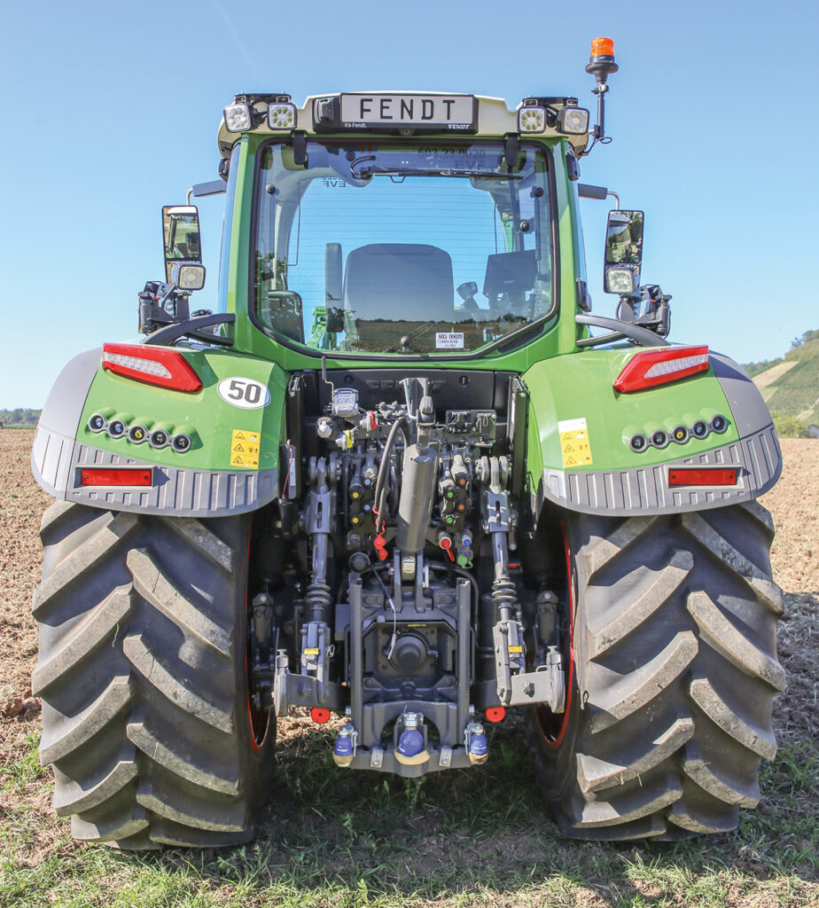 Rear view of tractor