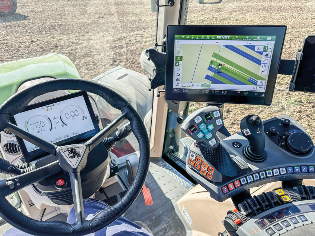 Tractor cab controls