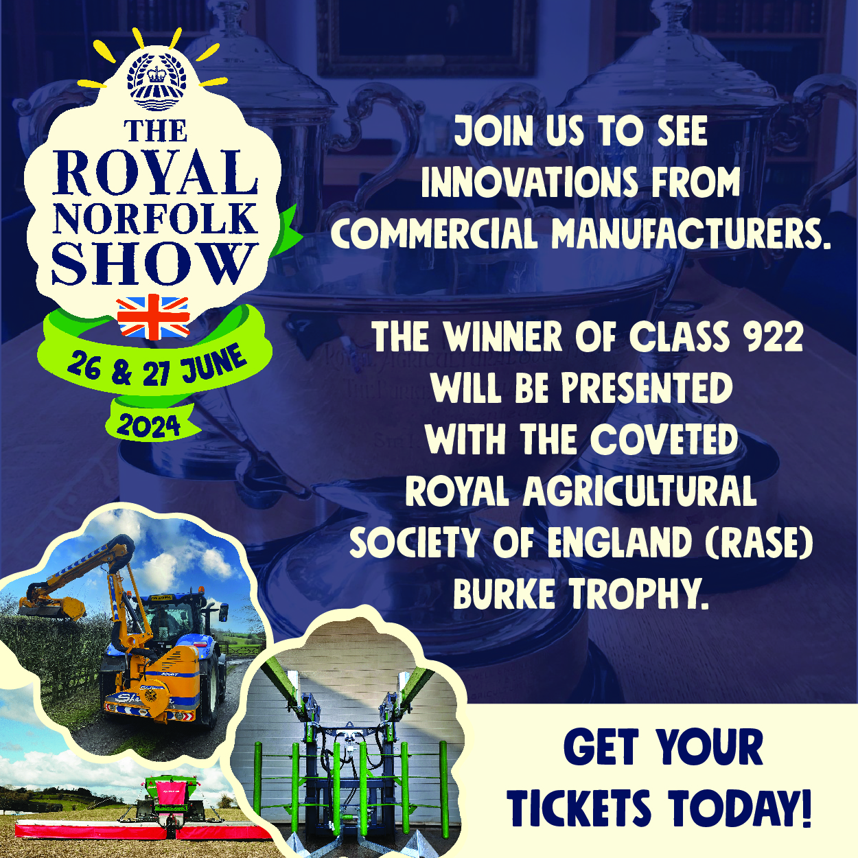 The Royal Norfolk Show event advert on farm machinery website