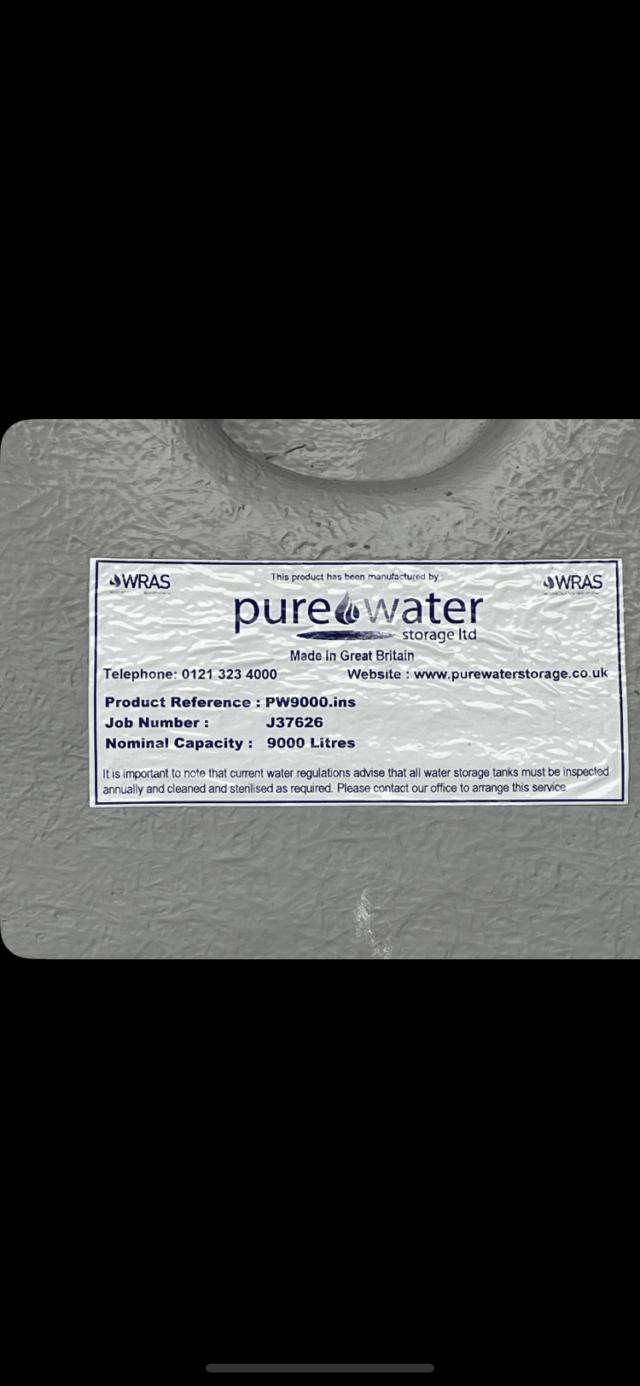 Brand new pure water 9000 lt water tank