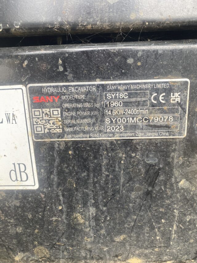 Sany sy18c digger