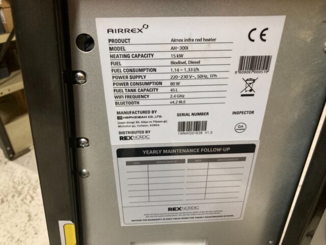 AIRREX INFRA RED HEATER