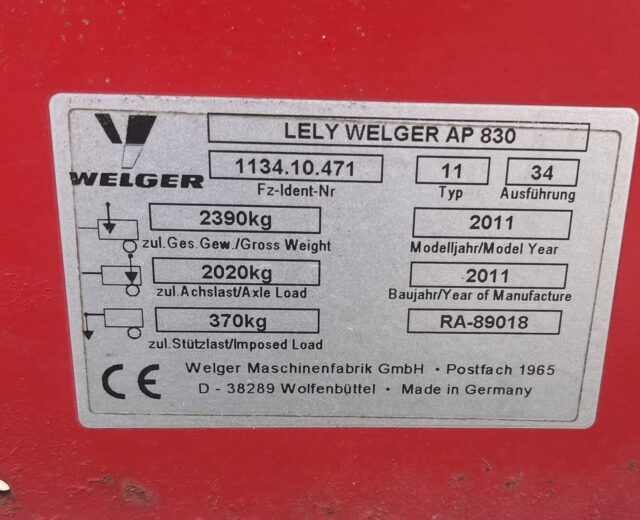 Welger baler ap830