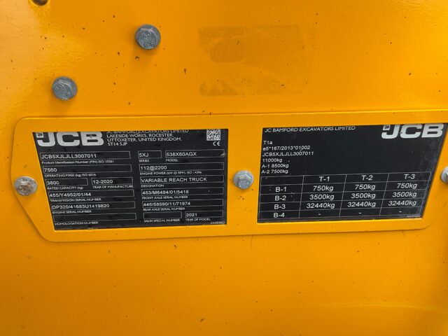 Lot 11: 2020 JCB 538-60 Telehandler