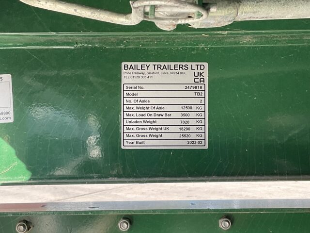 Lot 5: Bailey Twin Axle Tipping Trailer