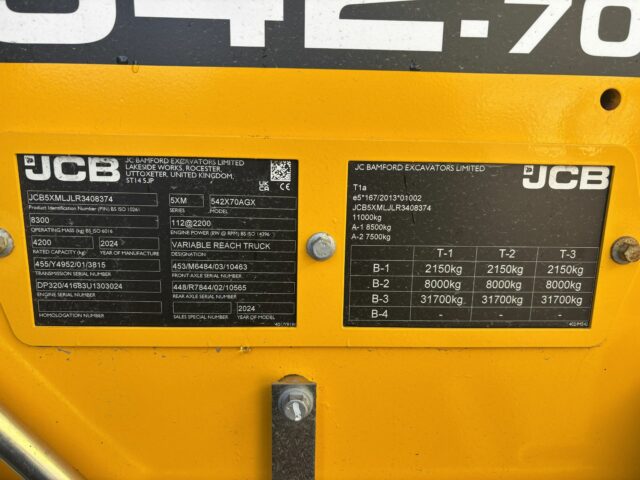 Lot 100: JCB 542-70 AGRI-XTRA Telehander