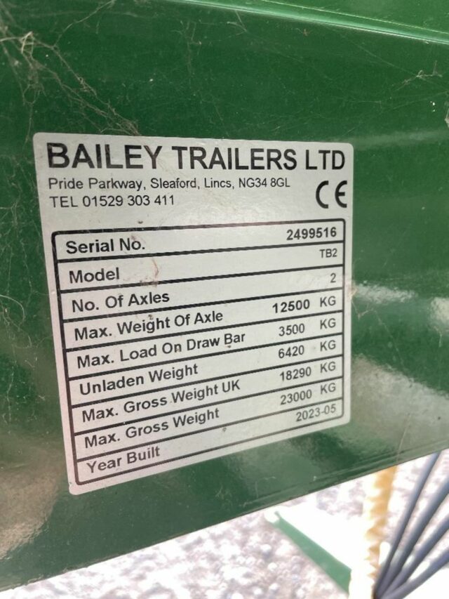 Lot 1580: Bailey Tipping Trailer