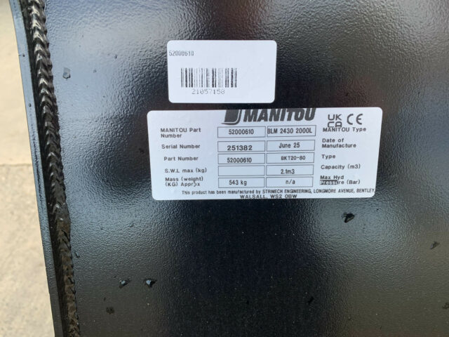 NEW Manitou BLM 2430 2000L Bucket For Sale