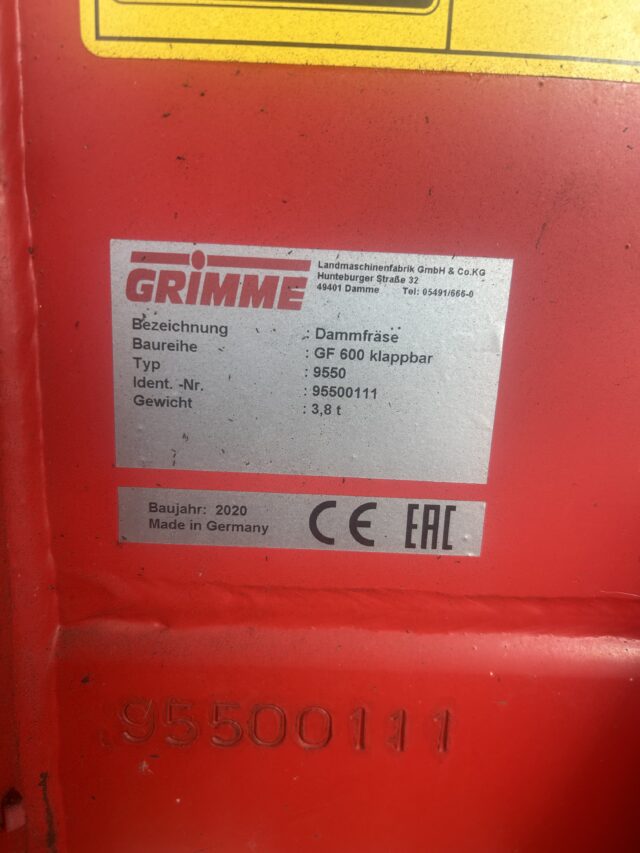 Grimme GF600 Bed Tiller